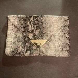 Grey Snakeskin clutch purse